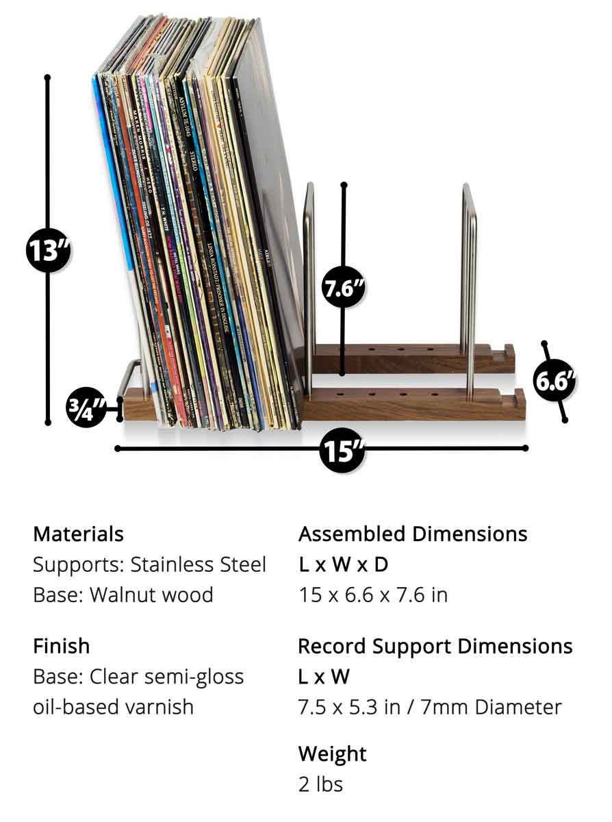 Optage Audio collection holder dimensions