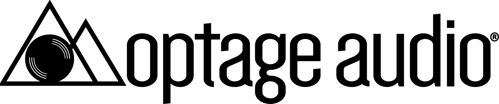 optage audio logo landscape black on white