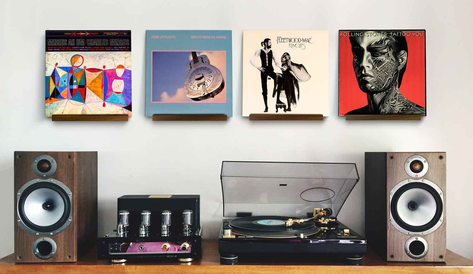 optage audio record display shelf 4-pack installed