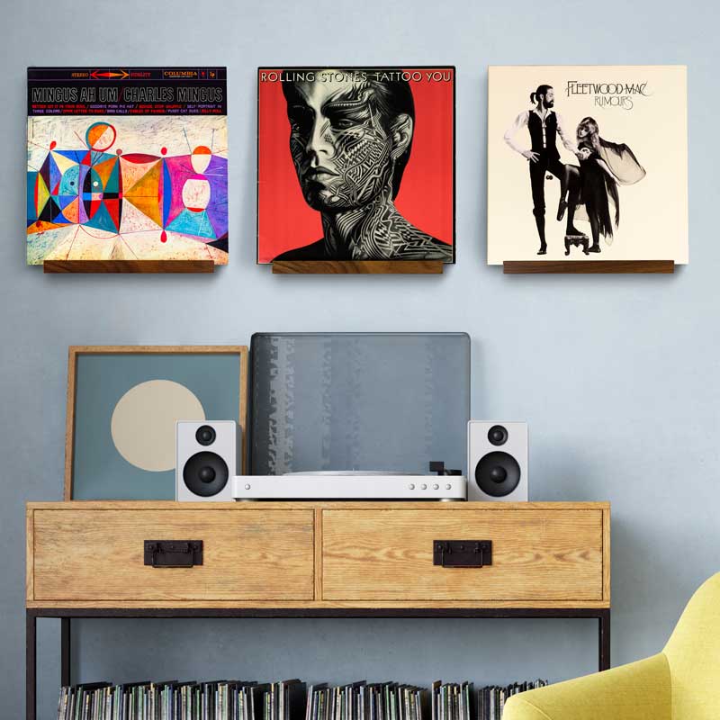 optage audio record display shelves hanging