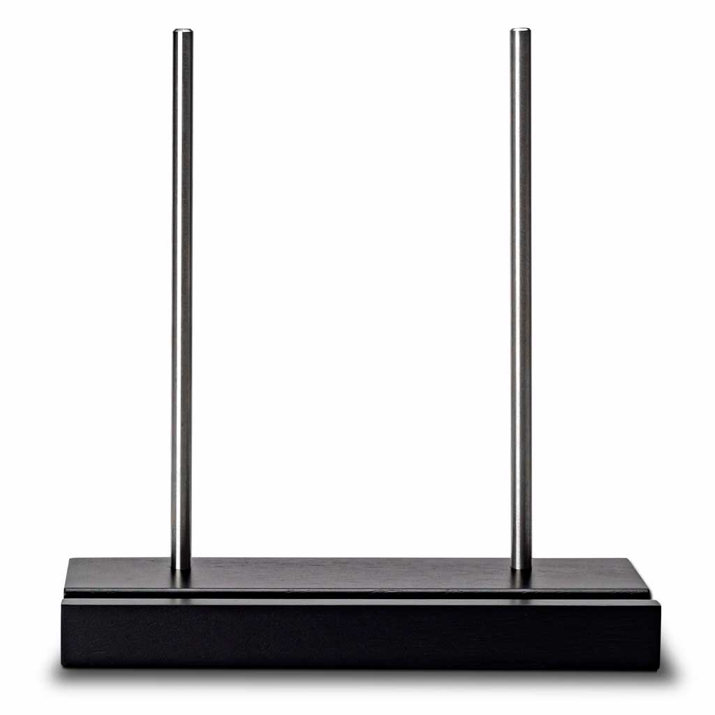 optage audio record stand black oak front